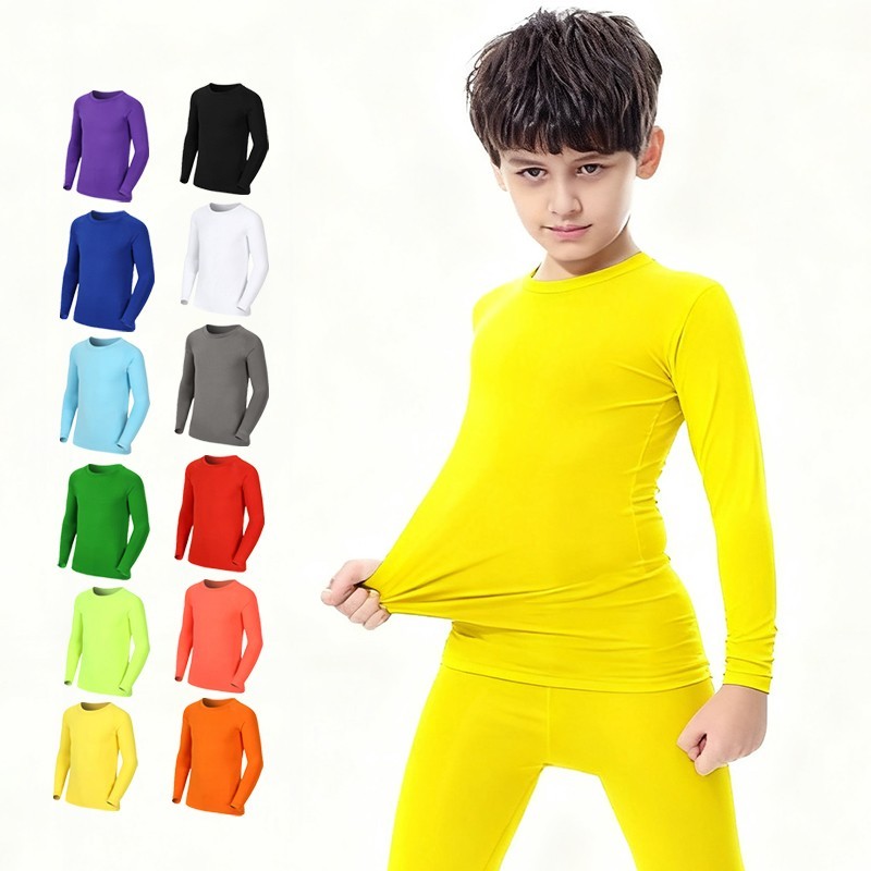 Baby Clothing Sizes - เด็กเด็กชายเด็กหญิงวิ่งเสื้อยืดยาวฟิตเนสกีฬาบาสเกตบอลฟุตบอลกลางแจ้งเดินป่าจ๊อกกิ้งขี่ฟุตบอลเสื้อผ้า J26
