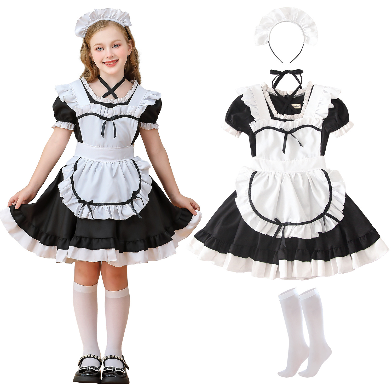 Baby Clothing Sizes - ชุดคอสเพลย์สาวใช้สไตล์โลลิต้า สำหรับเด็กผู้หญิง ชุดสไตล์อนิเมะญี่ปุ่น ไซส์พลัส น่ารัก สวยงาม
