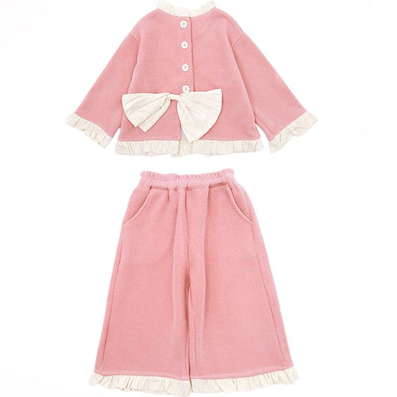 Baby Clothing Jumpers - ชุดเสื้อผ้าเด็กสไตล์น่ารักแบบใหม่ ชุดลำลองแฟชั่นสำหรับเด็กทารกปี 2025 กางเกงขายาวทรงกว้าง ชุดสองชิ้น เสื้อแจ็คเก็ตเด็กผู้หญิง