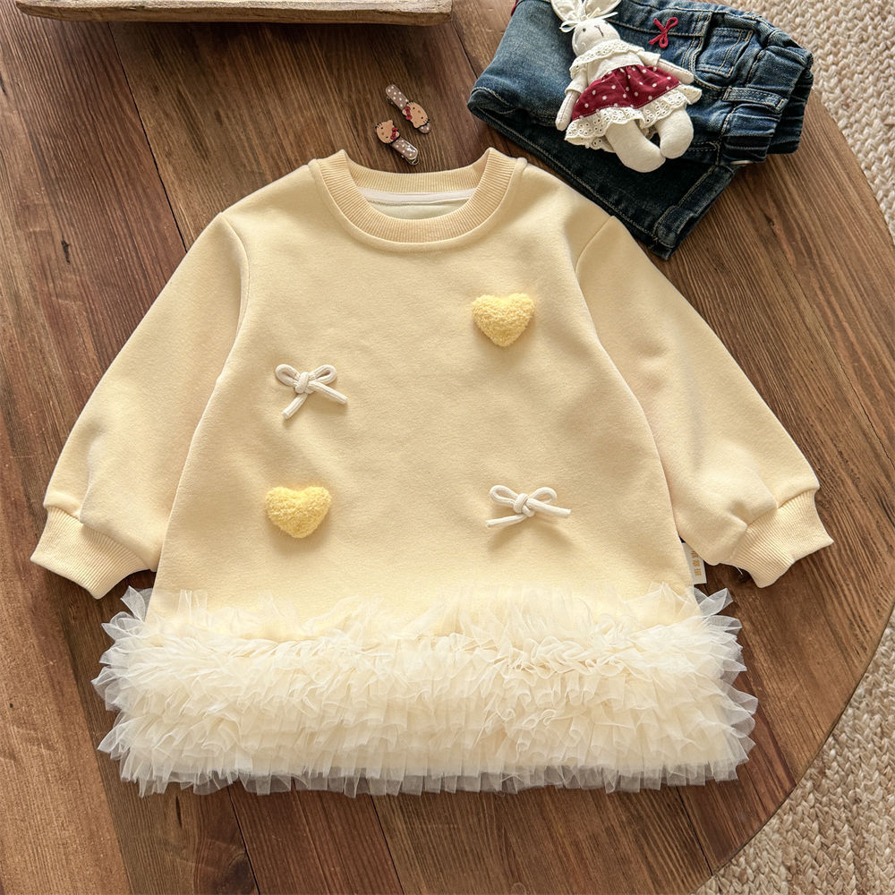 Baby Clothing Yellow - เสื้อสวมหัวตาข่ายด้านล่างชิ้นเดียวสีเหลืองชุดเสื้อฮู้ดสำหรับเด็กทารกฤดูใบไม้ร่วงแฟชั่นชุดเด็กเสื้อผ้าทุกวันเสื้อกันหนาว