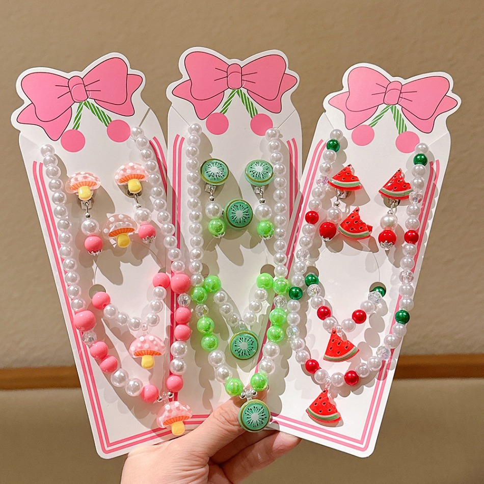 Baby Clothing Stores - เด็กสตรอเบอร์รี่ Headwear ชุดผลไม้น่ารักสร้อยคอ Princess Fairy Pearl