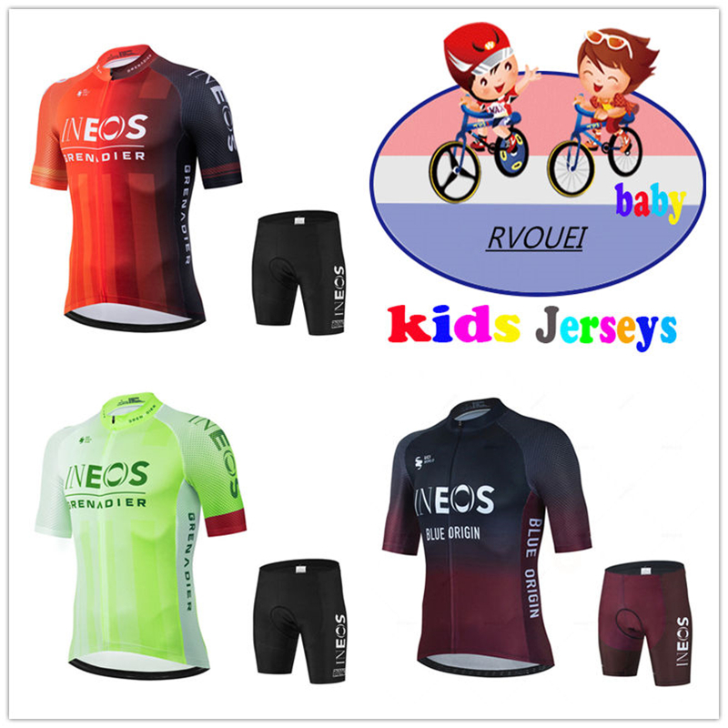 Baby Clothing Factory - เด็ก Ineos ทีมเด็กชุดขี่จักรยาน JERSEY ชุดชายหญิงขี่จักรยานเสื้อผ้าเด็กจักรยานเสื้อชุดกางเกงจักรยาน MTB