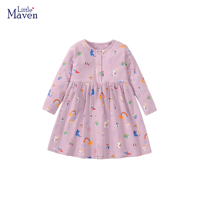 Baby Clothing Patterns Free - ผ้าประดับสำหรับเด็กผู้หญิงชุดสีม่วงเสื้อผ้าฤดูใบไม้ร่วงชุดชุดผ้าฝ้ายแขนยาวยูนิคอร์น