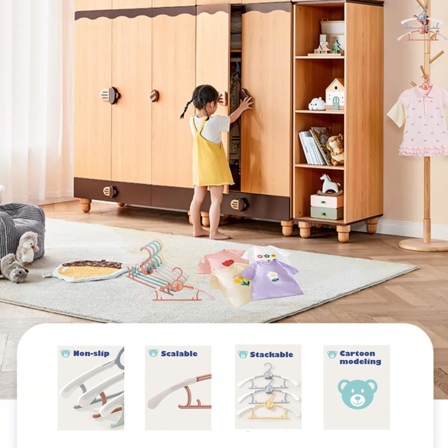 ไม้แขวนเสื้อเด็กปรับระดับได้กั - Baby Clothing Stores บทวิจารณ์และราคา